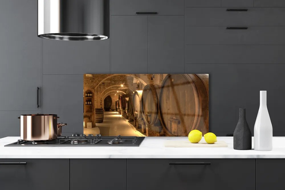 Panel nad blat kuchenny Drewniane Beczki W Starym Stylu