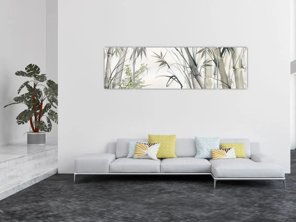 Obraz - Bambusy, rysunek (170x50 cm)