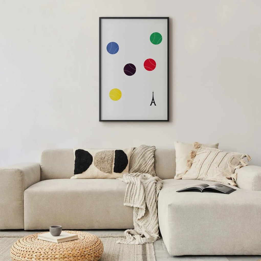 Plakat Wieża Eiffla i tenis 40x60 cm z ramą czarną bez marginesu ARTGEIST B