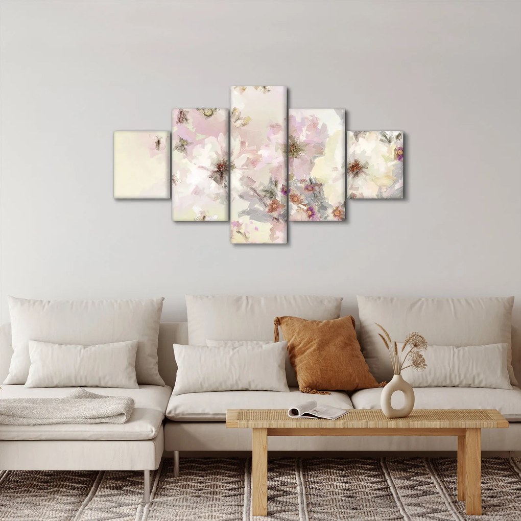 Obraz - Kwiaty malarstwo (125x70 cm)