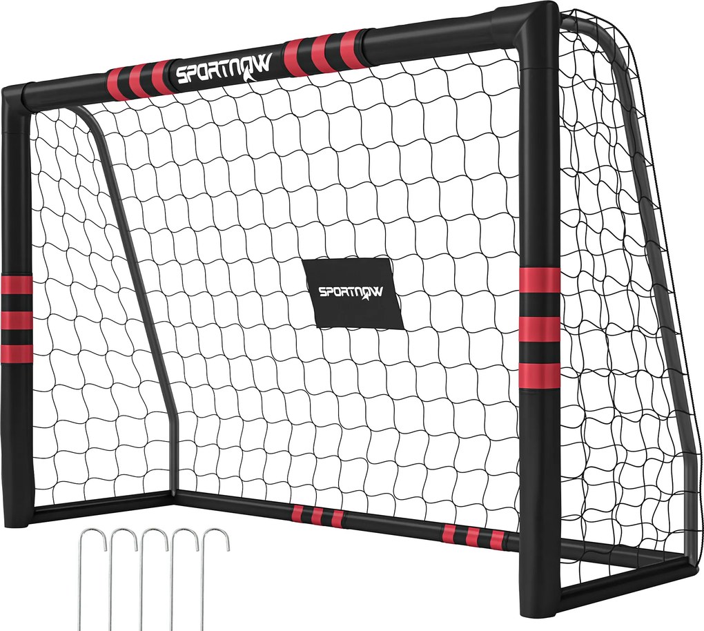 SPORTNOW Bramka do ogrodu 1,8 x 1,2 m dla młodzieży i dorosłych, solidna bramka outdoor z siatką, wyściółką, kotwami ziemnymi | Aosom PL