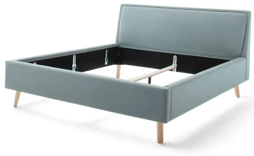 Niebieskie/szare tapicerowane łóżko dwuosobowe bez stelaża 180x200 cm Frieda – Meise Möbel
