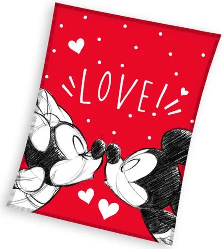 Koc dziecięcy Mickey i Minnie Mouse Love, 130 x 160 cm