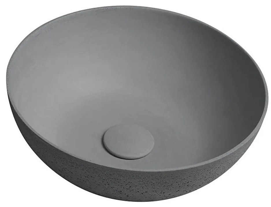Sapho - Umywalka nablatowa FORMIGO Ø 39 cm beton/matowy szary