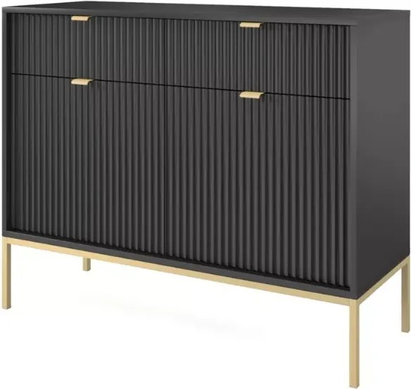 Cubero komoda 104 cm nowoczesna z szufladami i półkami