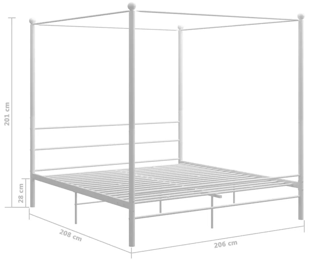 Białe rustykalne łóżko małżeńskie 200x200 cm Omono 3X