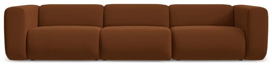 Pomarańczowa/brązowa aksamitna sofa 319 cm Ekahi – Makamii