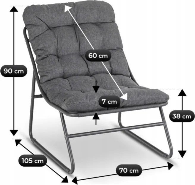 Zestaw Mebli Ogrodowych NIKEA Szary 2x Fotel Stolik Tarasowy Nowoczesny