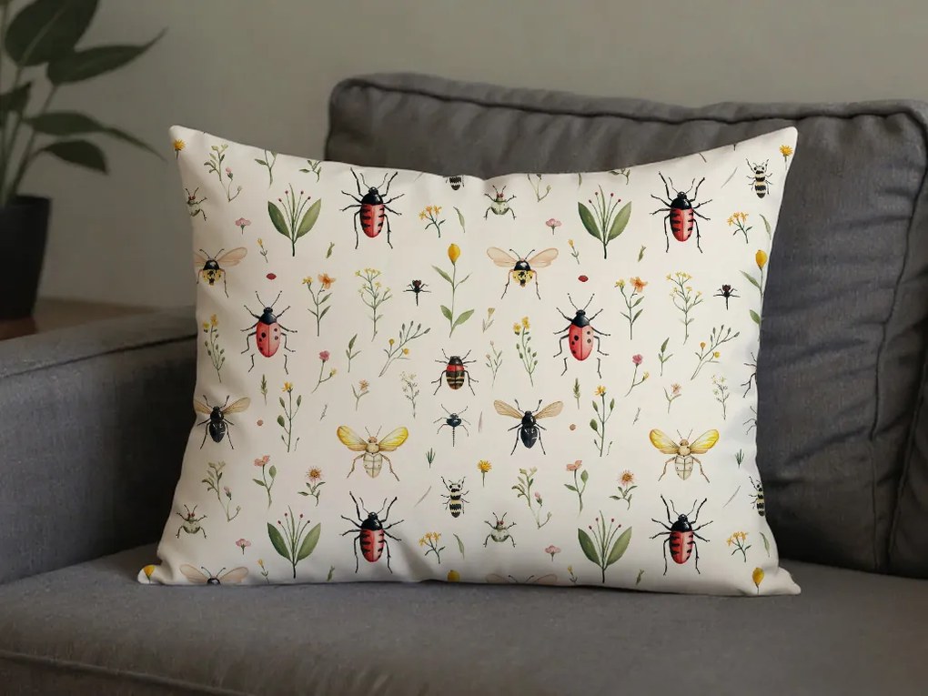 Polibawełniana poszewka na poduszkę INSECTA POLY 70x90 cm, kolorowa