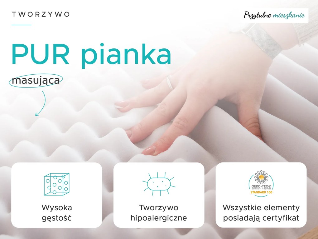 Materac piankowy DELUXE 160 x 200 cm Ochrona materaca: W TYM ochraniacz na materac
