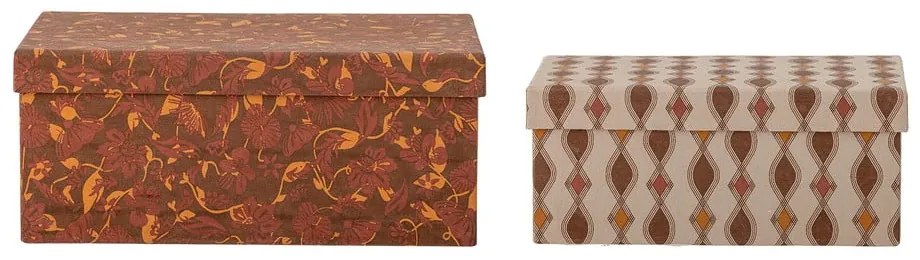 Kartonowe pojemniki dekoracyjne zestaw 2 szt. 26x19x11 cm Saliha – Bloomingville