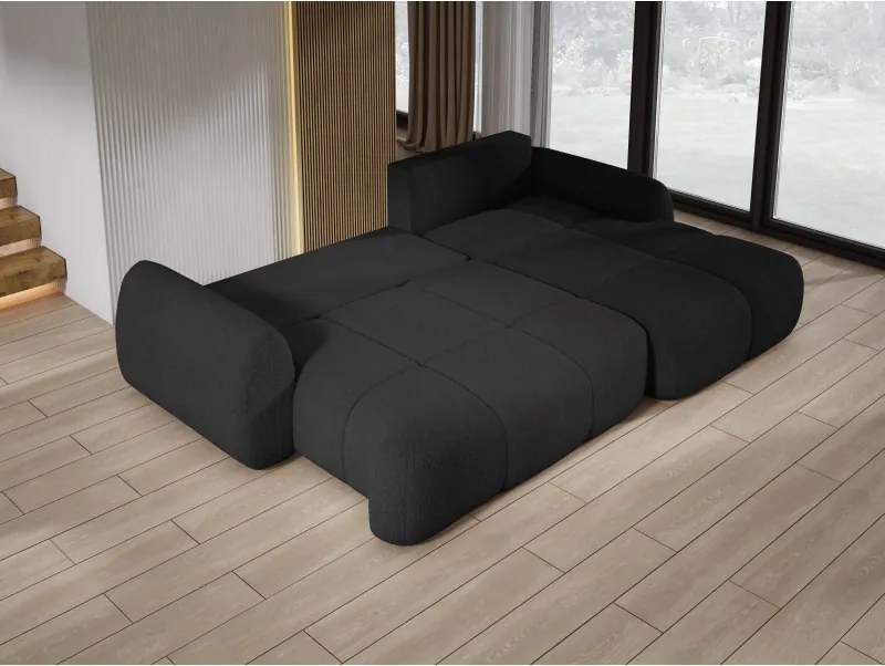 Narożnik COCO z funkcją spania, poduszkami i pojemnikiem NowOrNever 100 Grafitowy