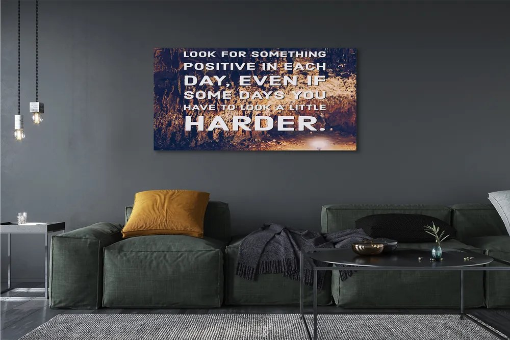 Duży obraz na płótnie Napis w Tajemniczej Jaskini