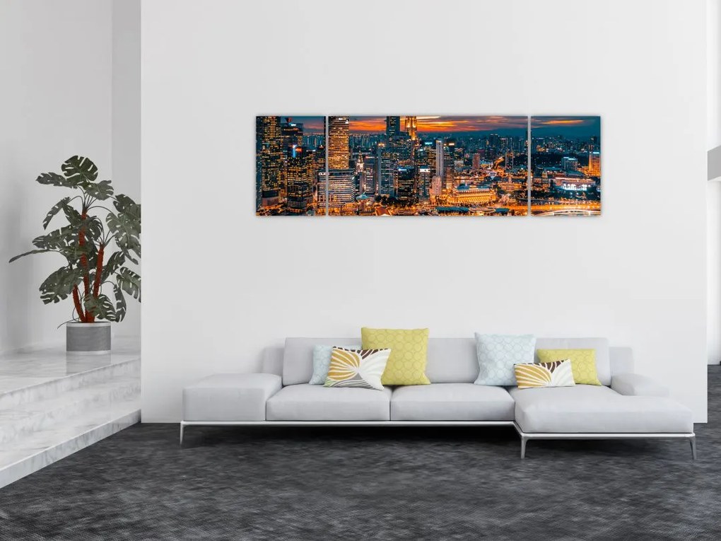 Obraz miasta nocą (170x50 cm)