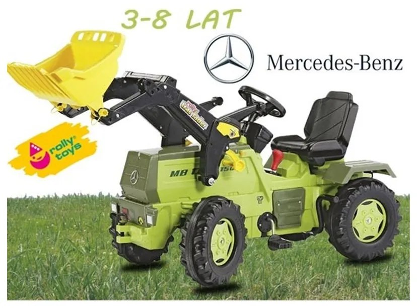 Rolly toys traktor na pedały z biegami mercedes benz łyżka 3-8 lat