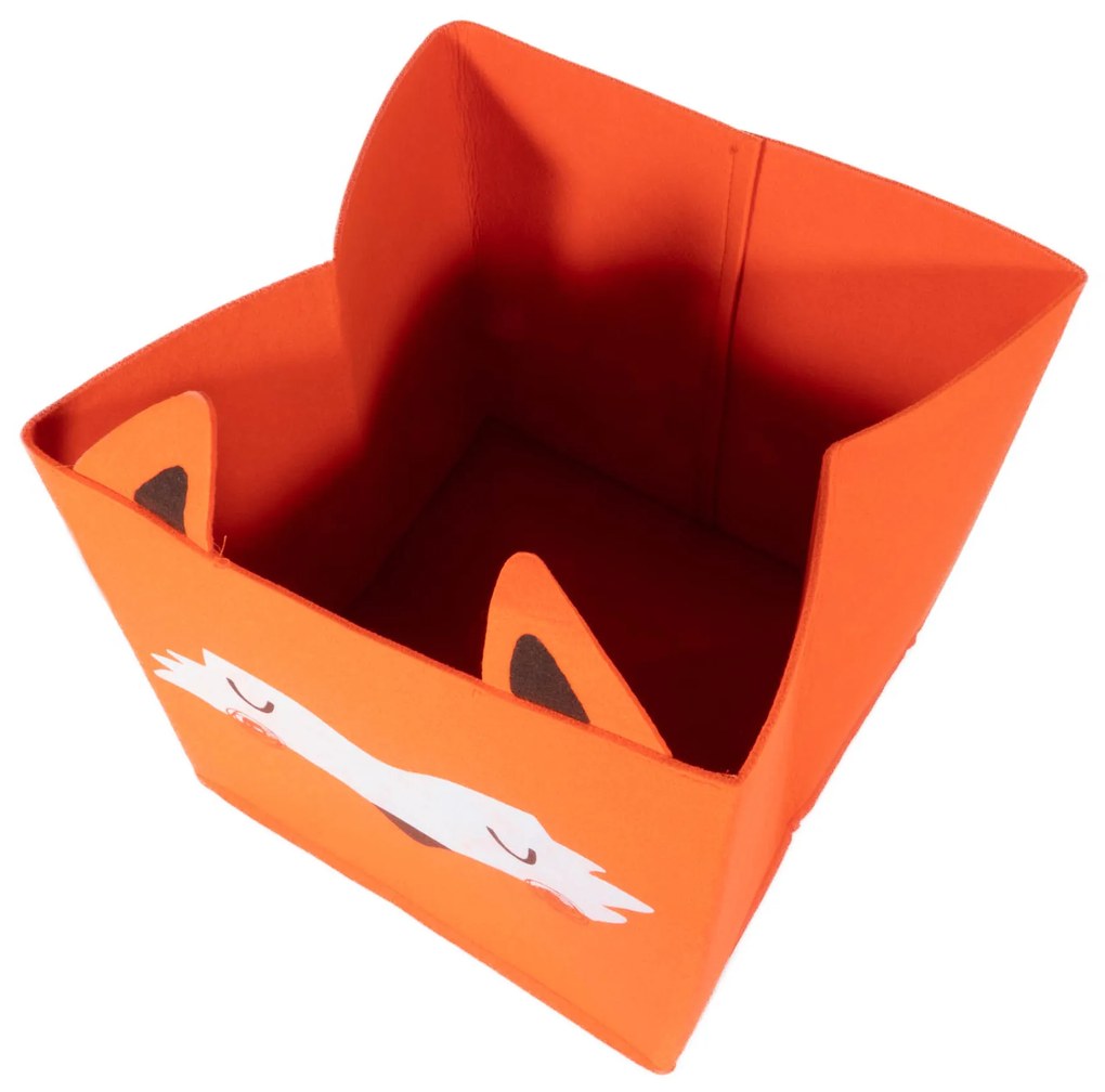 Pojemnik na zabawki składany FOREST FRIENDS, z uszkami, filcowy