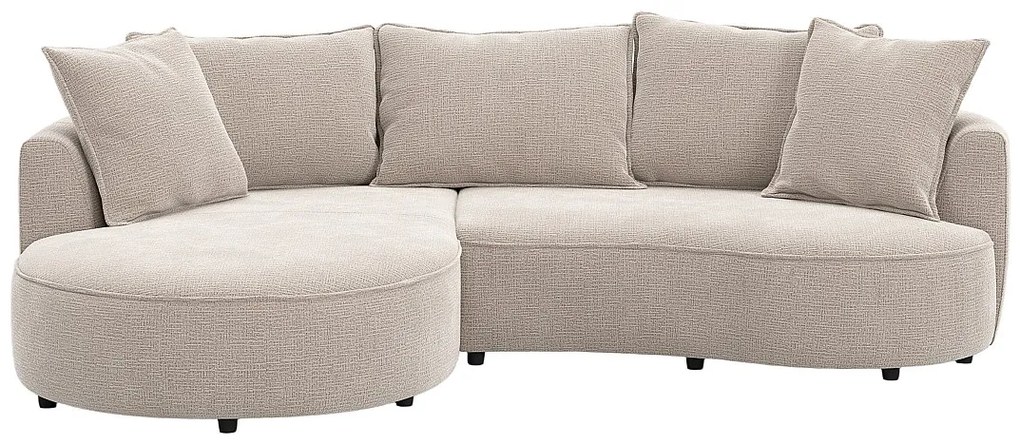 Kanapa narożna prawostronna  z szarobrązowej tkaniny szenilowej CEPRANO od Maison Céphy