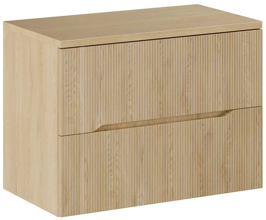 Szafka pod umywalkę nablatową NORDIC CREMONA 2S 80cm dąb cremona z blatem COMAD