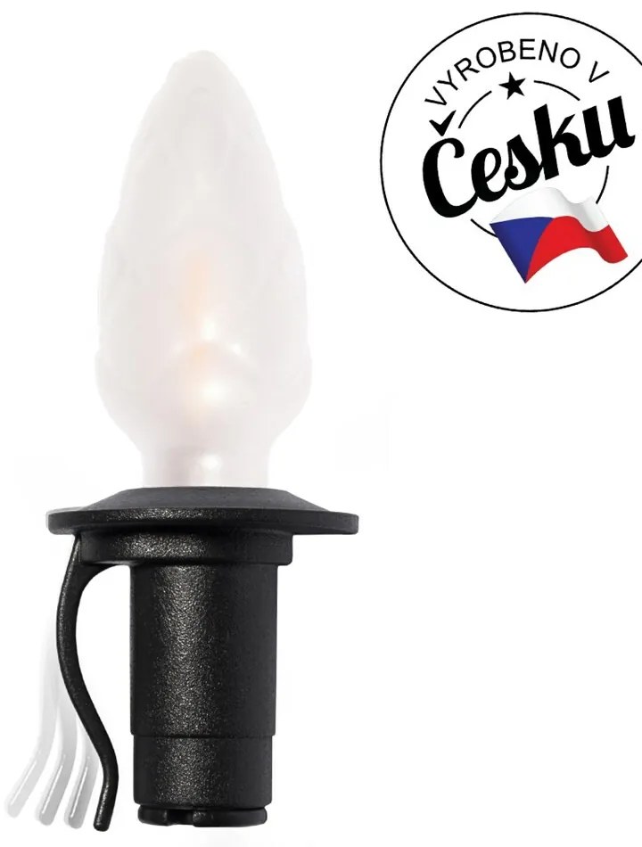 Łańcuch świetlny Szyszka, 20 żarówek LED Filament,czarny kabel, przedłużenie