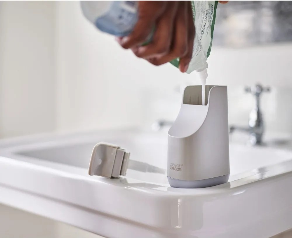 Beżowy plastikowy dozownik do mydła 350 ml Slim – Joseph Joseph