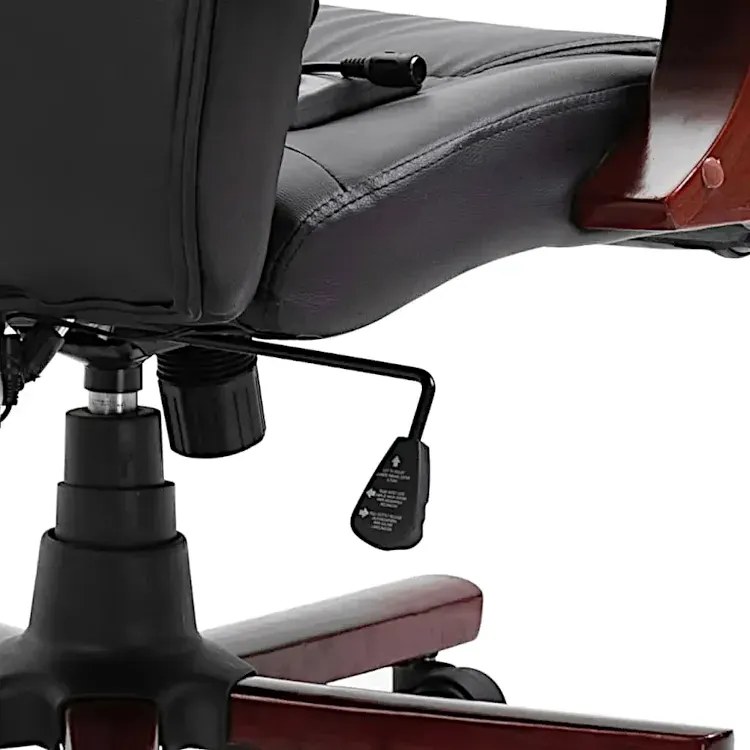 Czarne krzesło biurowe z ekoskóry - Pylios