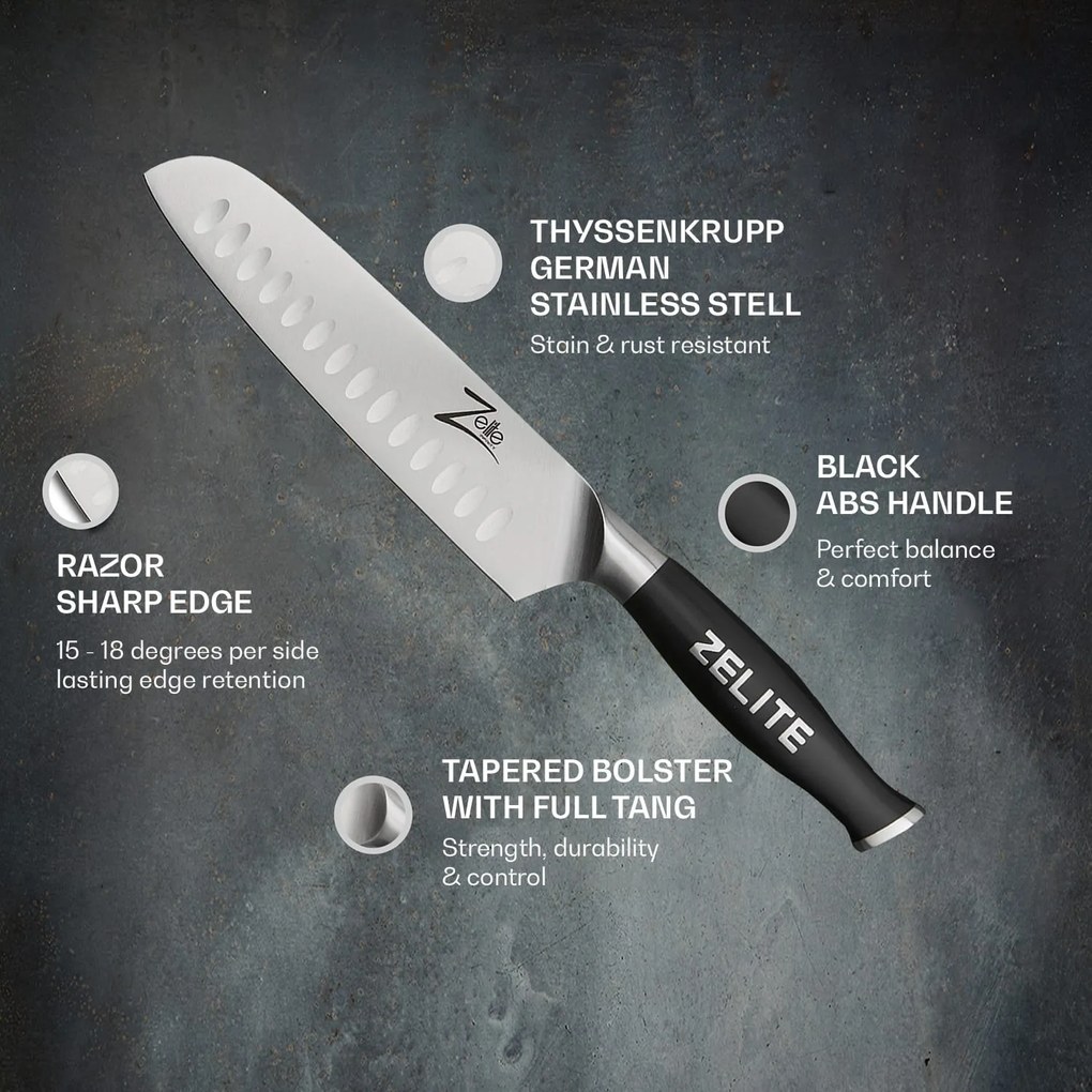 Zelite Infinity by Klarstein Comfort Pro Nóż Santoku