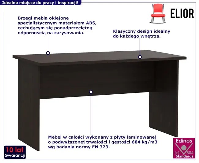Minimalistyczne brązowe biurko do pracy wenge H3-H97
