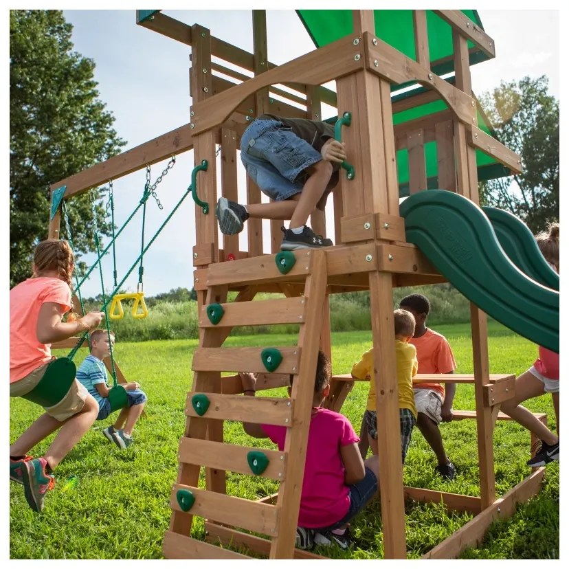Backyard discovery belmont drewniany plac zabaw 6w1