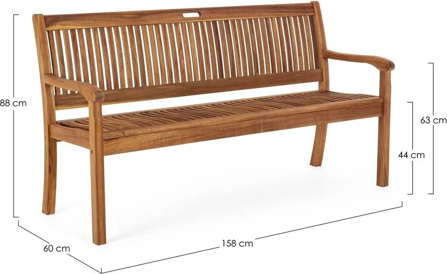 Drewniana ławka ogrodowa w naturalnym kolorze Noemi – Bizzotto