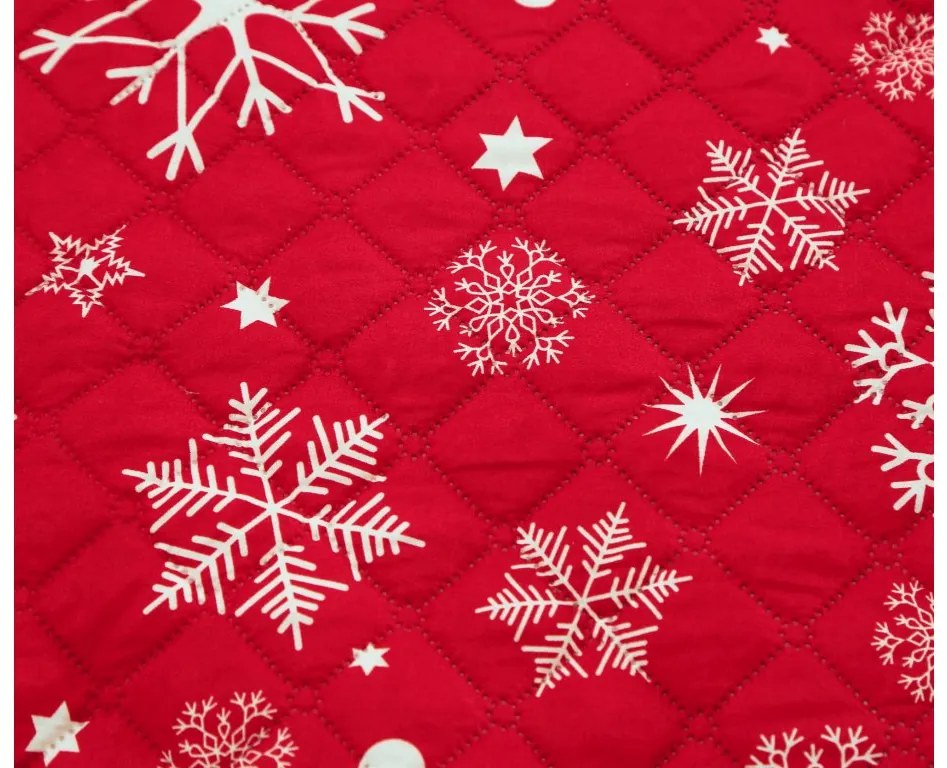 Narzuta na łóżko ze wzorem SNOWFALL, czerwona Rozmiar: 170 x 210 cm