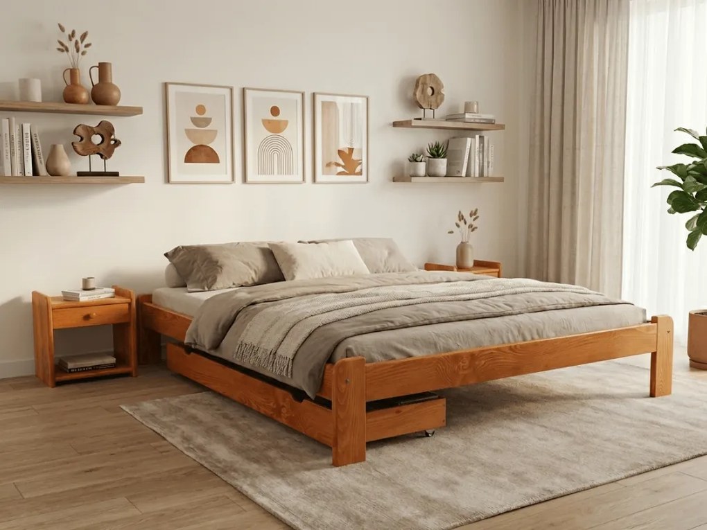 Łóżko ADA 160 x 200 cm, olcha Stelaż: Bez stelaża, Materac: Materac Sommera