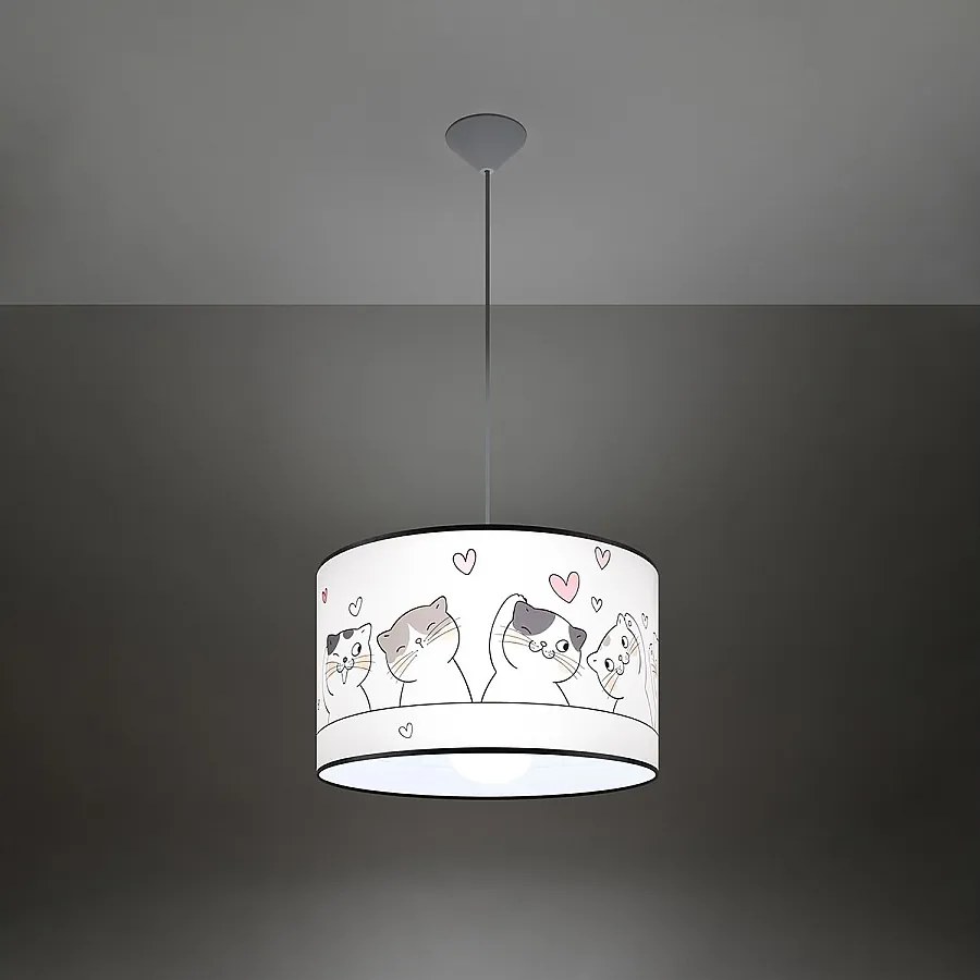 Lampy wiszące nowoczesny Gatto, PVC - 1 źródło światła 3000K - L.40 x H.95 cm - wielokolorowy