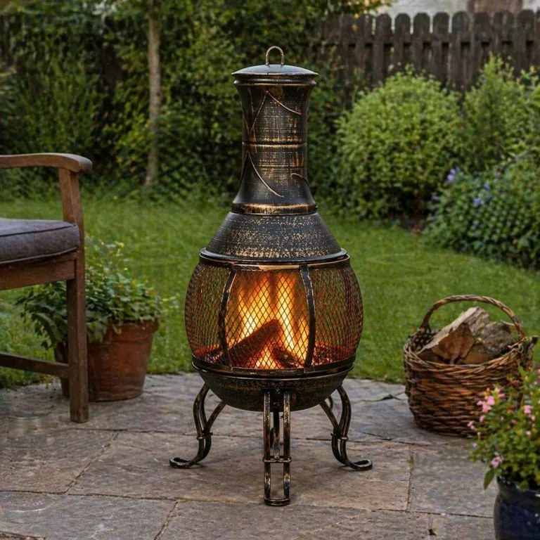 STILISTA Kominek tarasowy, 89 cm, brąz