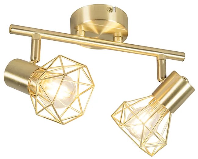 Reflektor art deco mosiądz regulowany i obrotowy 2-światła - Mosh