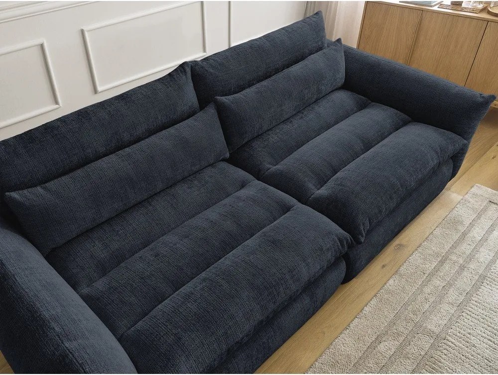 Ciemnoniebieska sofa z tkaniny szenilowej 276 cm Neil – Bobochic Paris