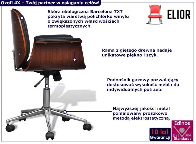 Czarny fotel biurowy na kółkach M3-D46