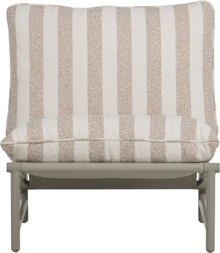 Beżowy metalowo-tapicerowany fotel ogrodowy Elvo – WOOOD