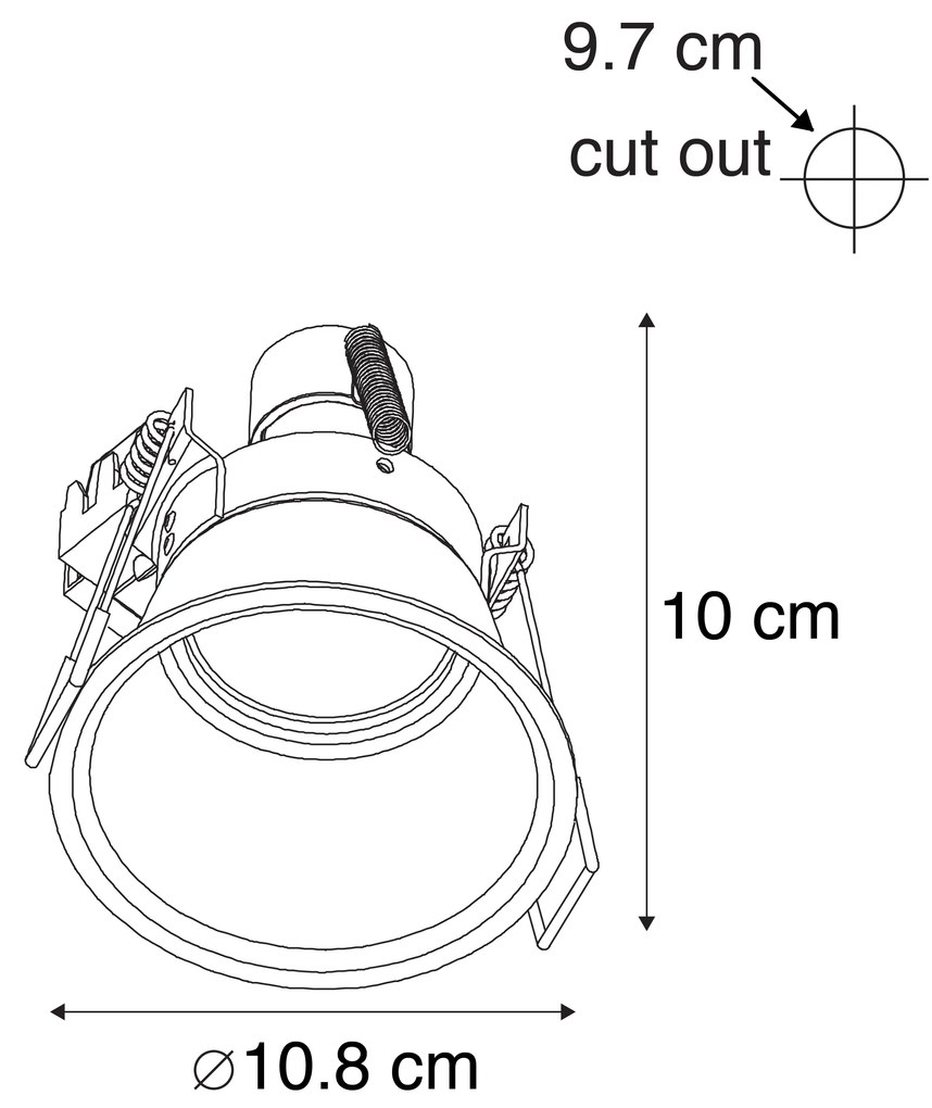 Zestaw 6 nowoczesnych reflektorów wpuszczanych białych AR70 - Dept