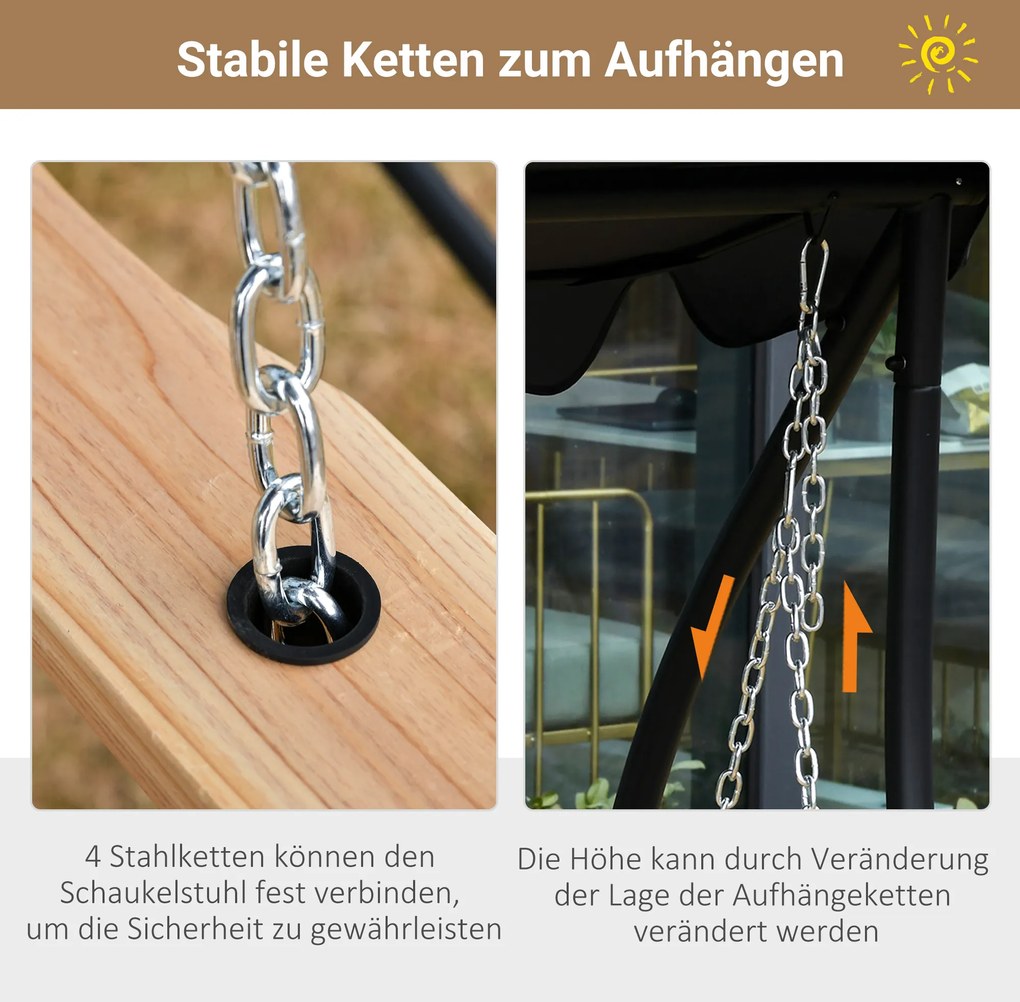 Outsunny Huśtawka Ogrodowa 23osobowa z Składanym Stolikiem Drewno Jodłowe Idealna na Patio Taras | Aosom PL