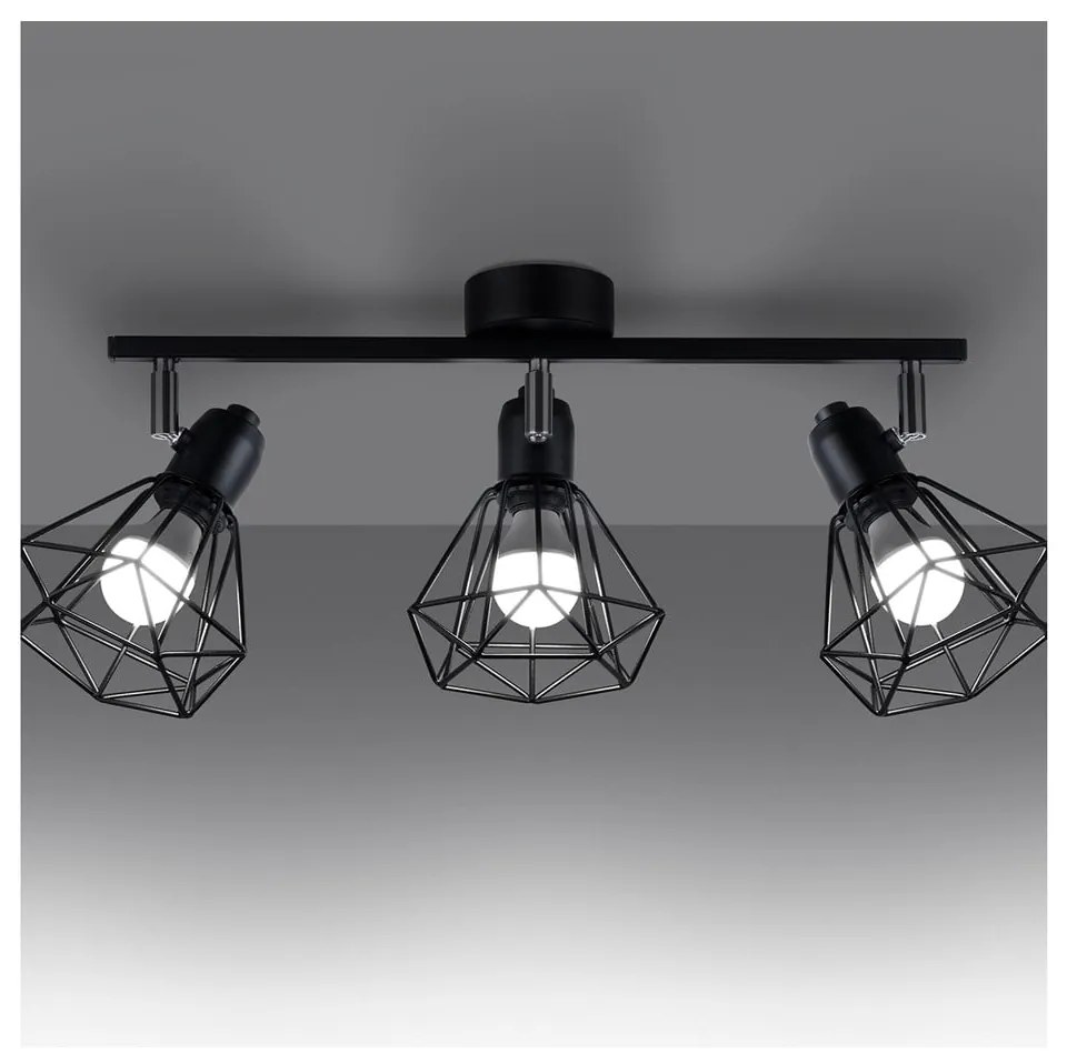 Czarna lampa sufitowa ø 10 cm Varpu – Sollux