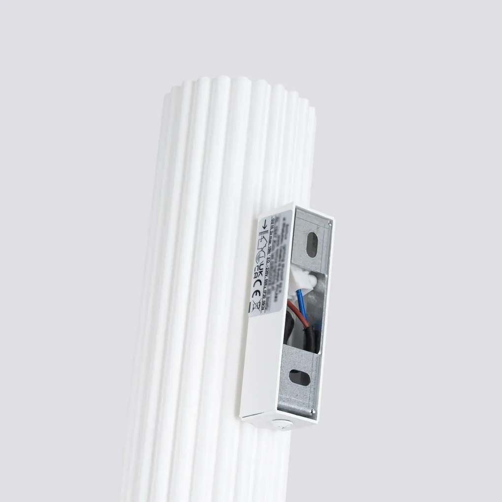 Kinkiet KARBON 20 biały ryflowany SOLLUX  LIGHTING