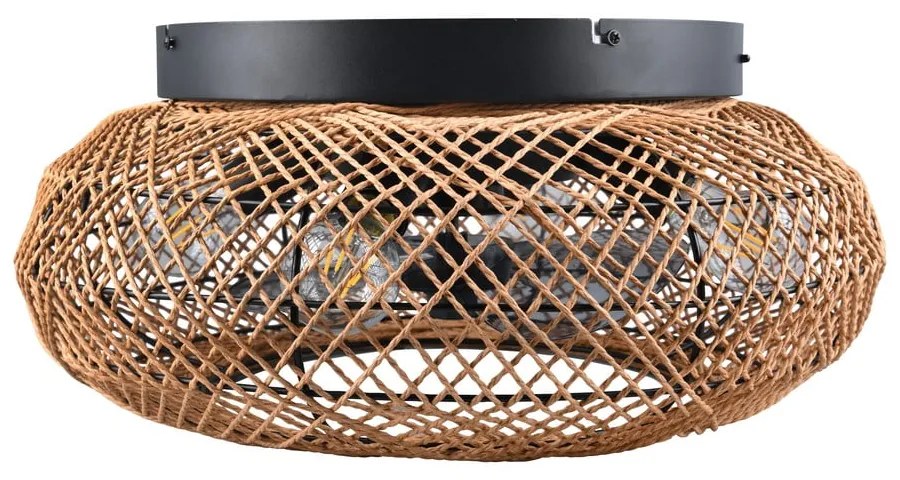 Brązowa lampa sufitowa ze zdalnym sterowaniem/z wentylatorem Lillesand – Trio