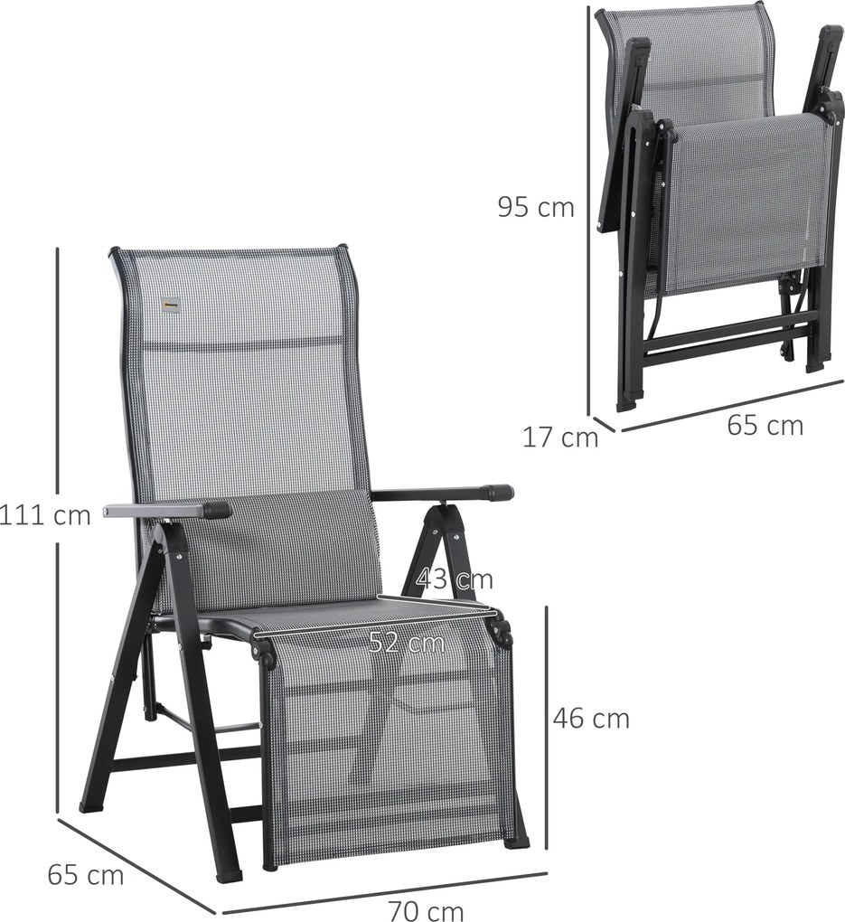Outsunny leżak na taras ogrodowy 70x65x111cm – leżak ogrodowy składny na taras | Aosom PL