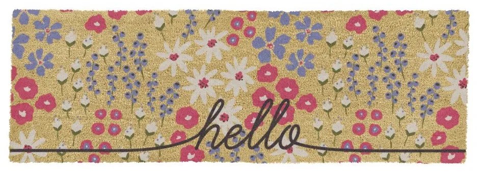 Wycieraczka z włókna kokosowego 40x120 cm Hello Scribbly Floral – Artsy Doormats