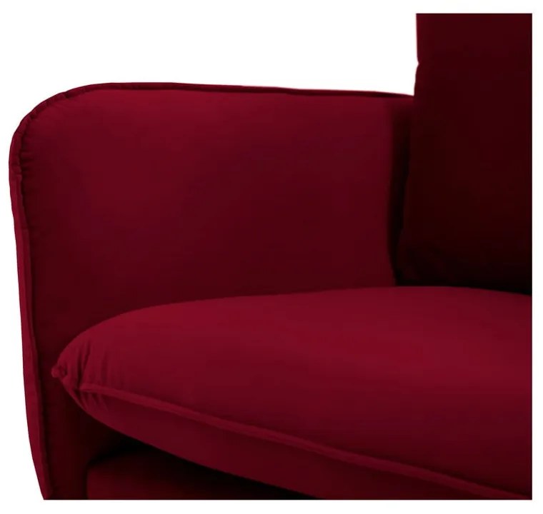 Czerwona sofa z aksamitnym obiciem Cosmopolitan Design Florence, 160 cm