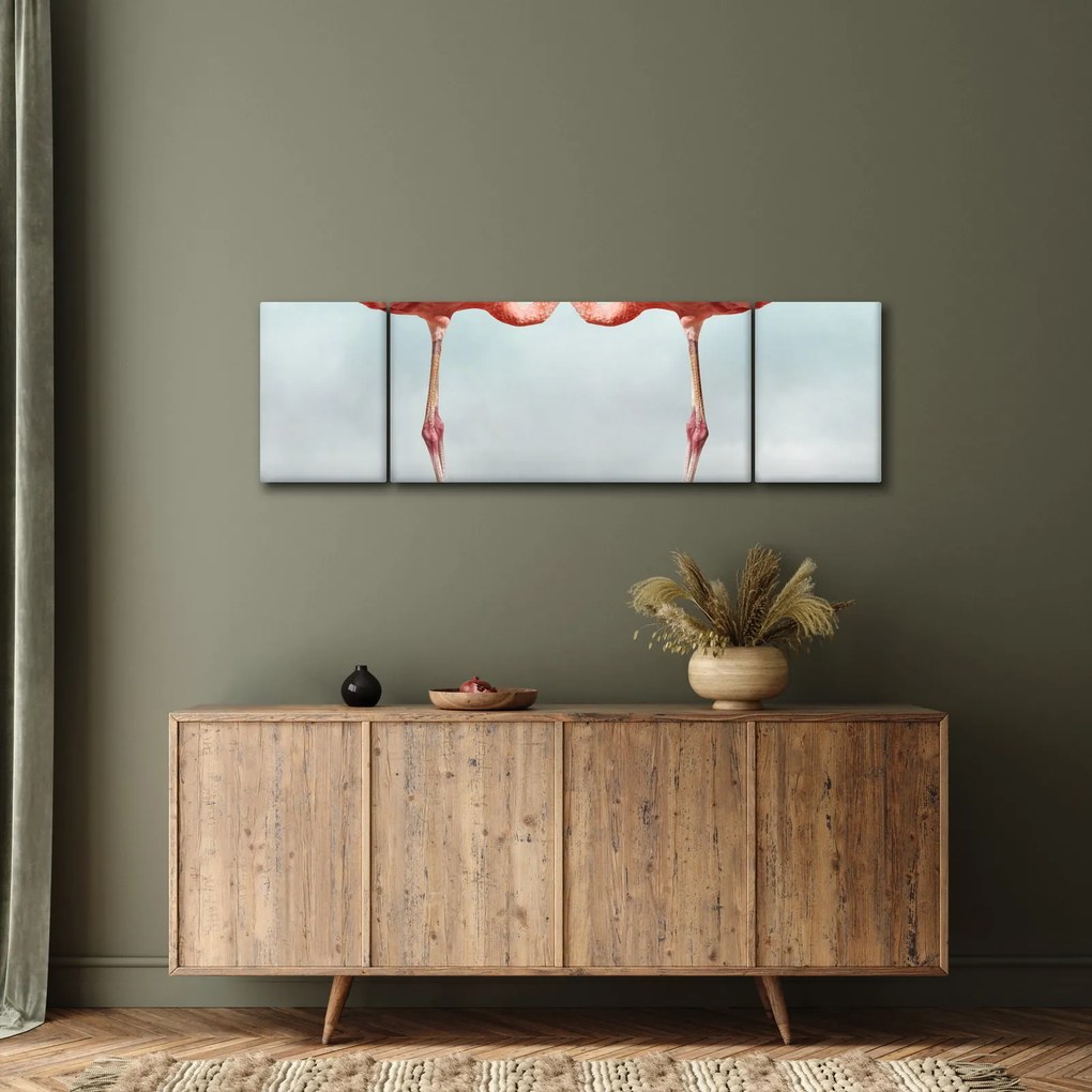 Obraz dwóch flamingów (170x50 cm)