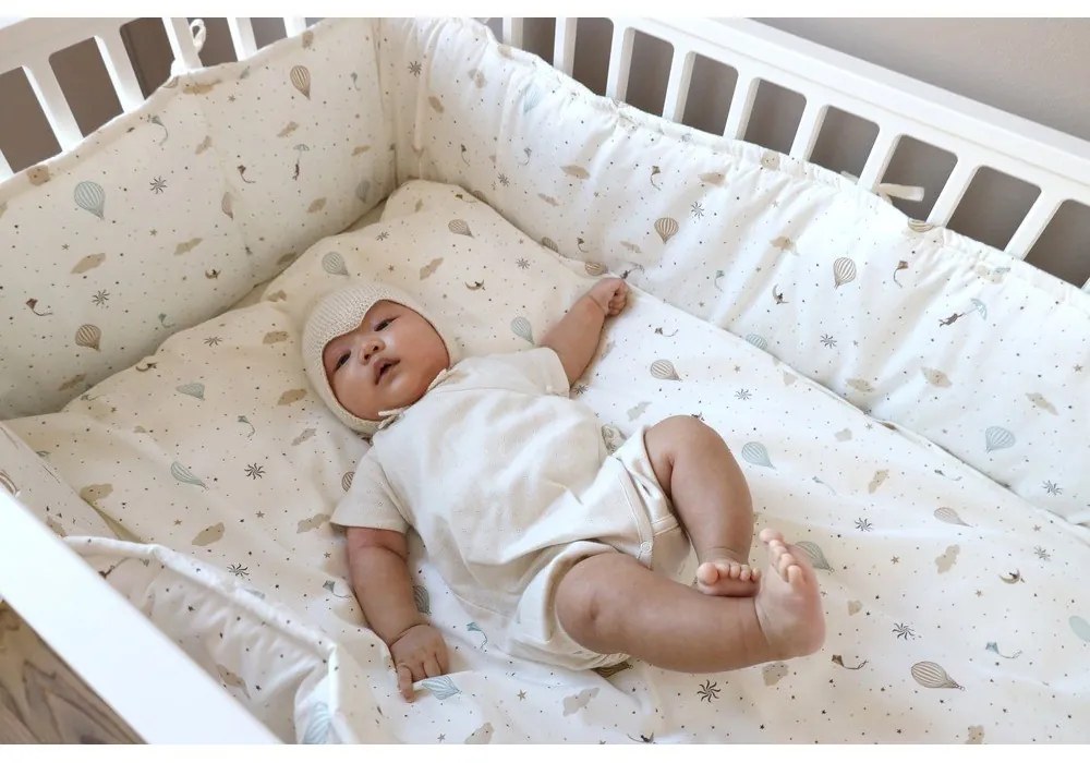 Ochraniacz do łóżeczka z bawełny organicznej w kolorze kości słoniowej 365 cm Dreamland – Cam Cam Copenhagen