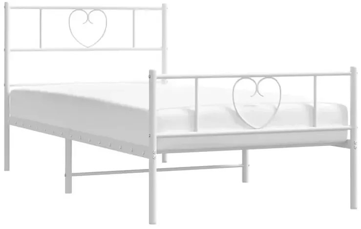 Białe pojedyncze łóżko metalowe 90x200 cm - Veligo
