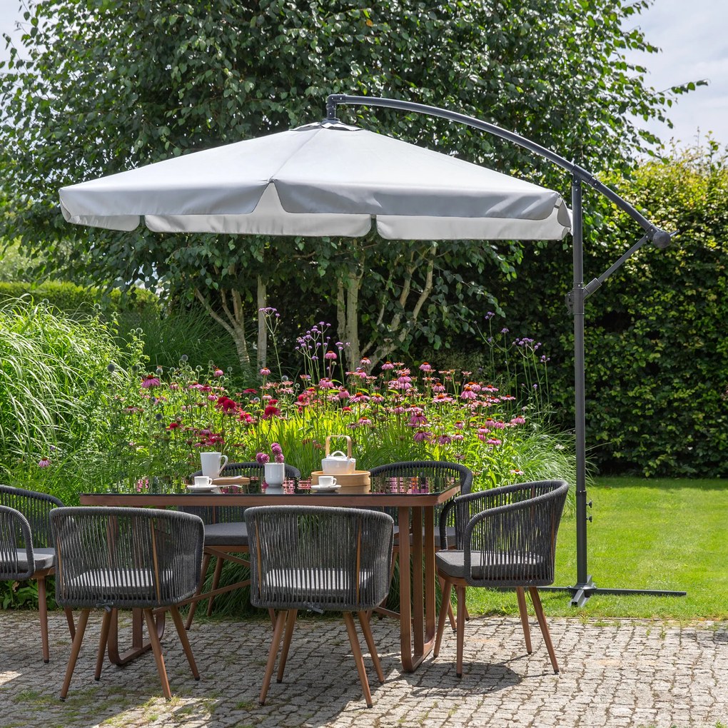 Parasol ogrodowy z podstawą 3 m szary PATIO