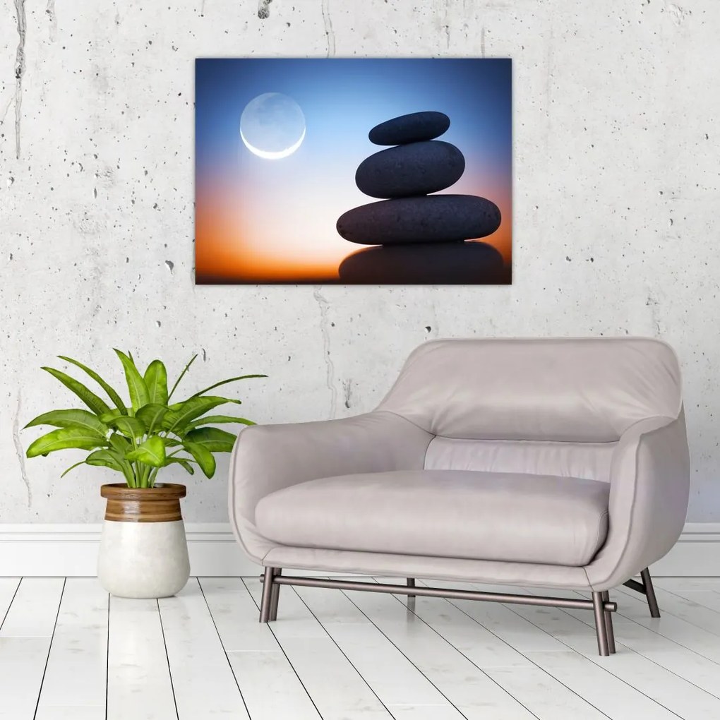 Obraz ułożonych kamieni jeden na drugim (70x50 cm)